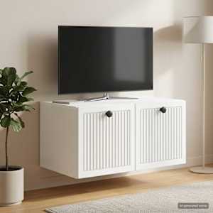 Nástěnná TV skříň Bílá 59,5 x 41 x 30 cm Kompozitní dřevo - obrázek 4