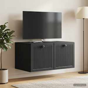Nástěnná TV skříň Černá 59,5 x 41 x 30 cm Kompozitní dřevo - obrázek 1