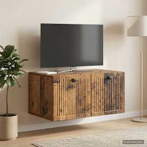 Nástěnná TV skříň Nástěnný Staré dřevo 59,5 x 41 x 30 cm - obrázek 4