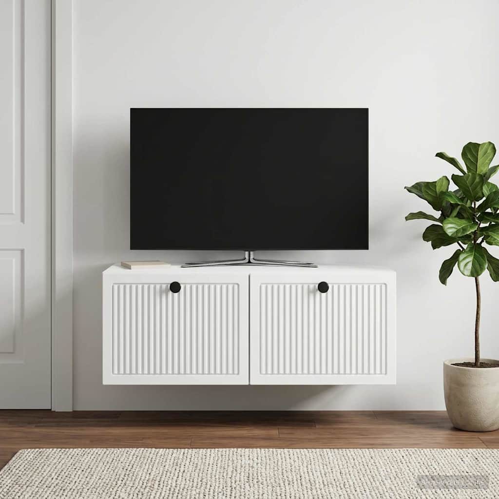 vidaXL Væghængt TV-skab Hvid 78,5 x 41 x 30 cm Konstrueret træ