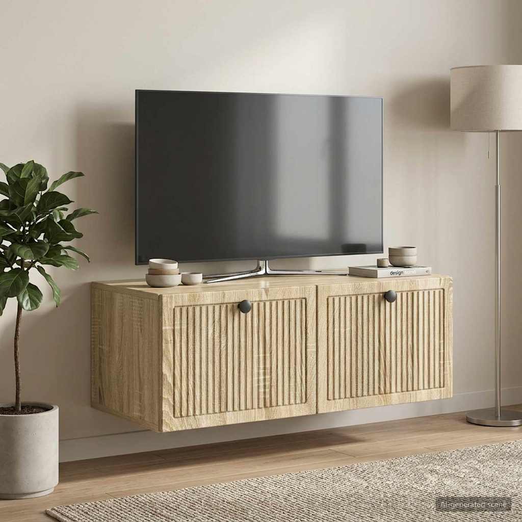 vidaXL Oglindă TV montată pe perete Stejar Sonoma 78,5 x 41 x 30 cm