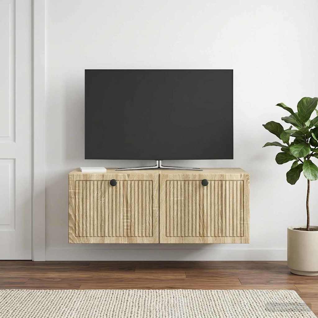 Seinälle asennettava TV-kaappi Sonoma-tammi 78,5 x 41 x 30 cm - Image 4