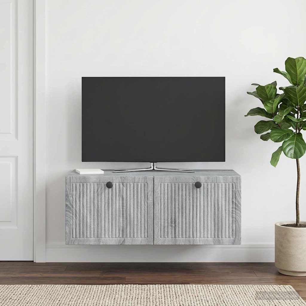 Seinälle asennettava TV-kaappi Harmaa sonoma 78,5 x 41 x 30 cm