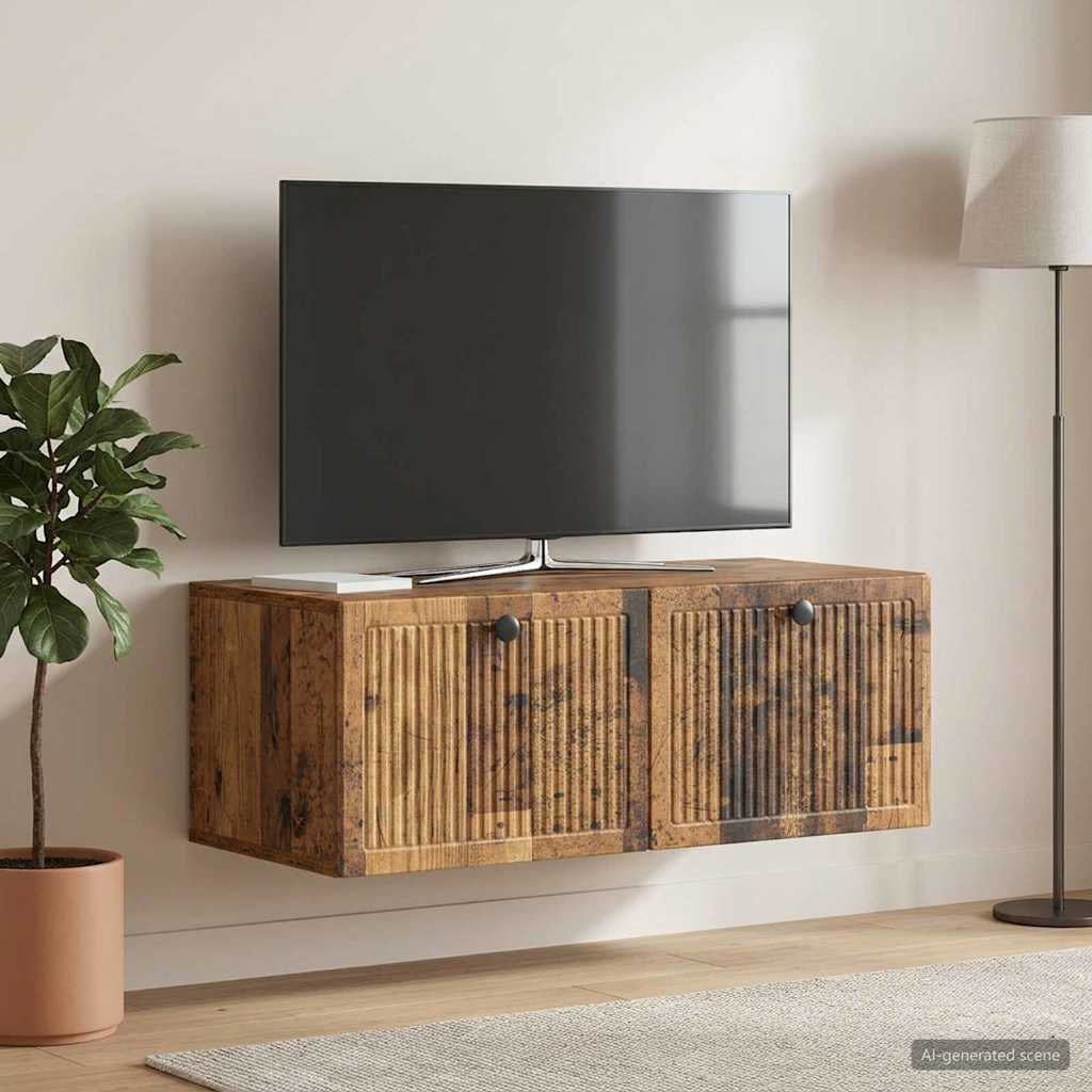 Seinälle asennettava TV-kaappi Vanha puu 78,5 x 41 x 30 cm - Image 4