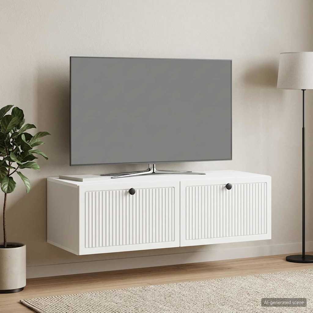 vidaXL Oglindă TV montată pe perete Alb 98 x 41 x 30 cm Lemn prelucrat
