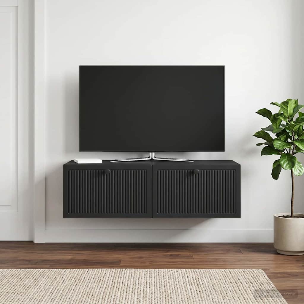 vidaXL Væghængt TV-skab Sort 98 x 41 x 30 cm Konstrueret træ