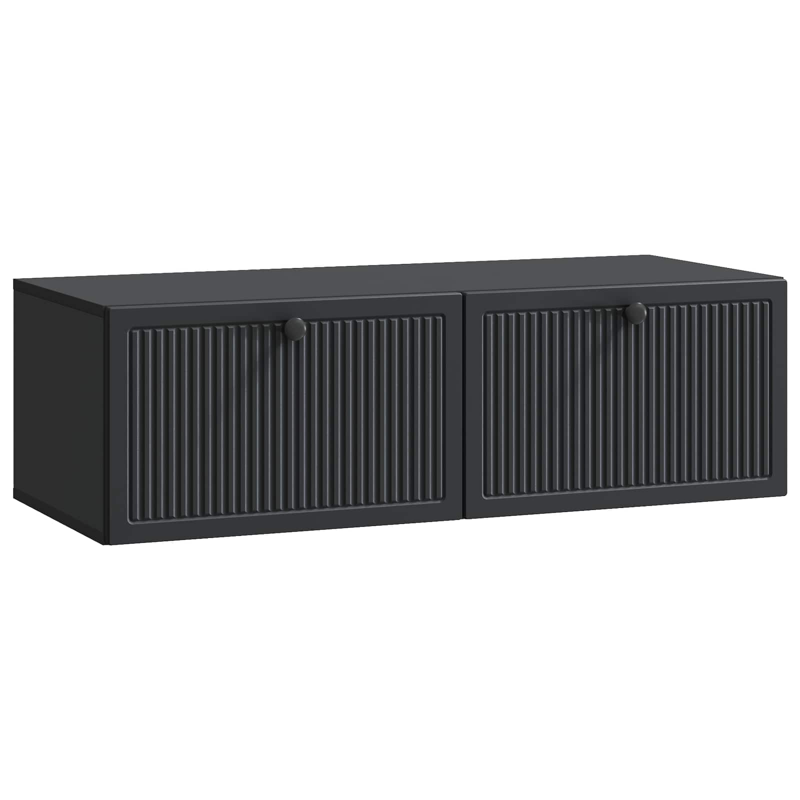 vidaXL Oglindă TV montată pe perete Pe perete Negru 98 x 41 x 30 cm