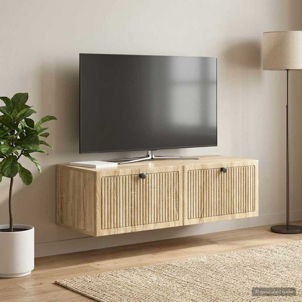 vidaXL Oglindă TV montată pe perete Stejar Sonoma 98 x 41 x 30 cm