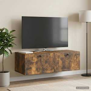 Nástěnná TV skříň Kouřový dub 98 x 41 x 30 cm Kompozitní dřevo - obrázek 4