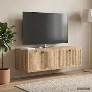 Nástěnná TV skříň 98 x 41 x 30 cm Dub artisan Kompozitní dřevo - obrázek 4