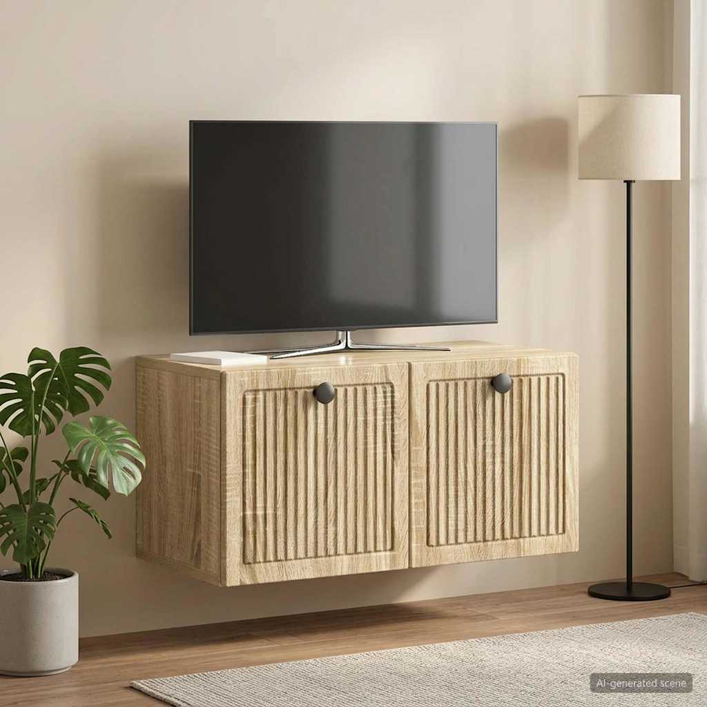 Seinälle asennettava TV-kaappi Sonoma-tammi 59,5 x 31 x 30 cm