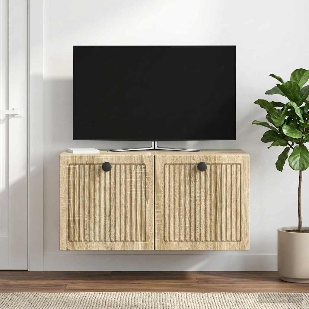 Seinälle asennettava TV-kaappi Sonoma-tammi 59,5 x 31 x 30 cm - Image 4