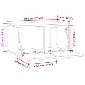 Nástěnná TV skříň Bílá s vysokým leskem 59,5 x 31 x 30 cm - obrázek 12