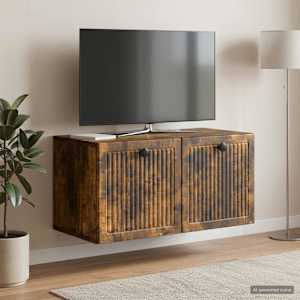 Nástěnná TV skříň Nástěnný Kouřový dub 59,5 x 31 x 30 cm - obrázek 4