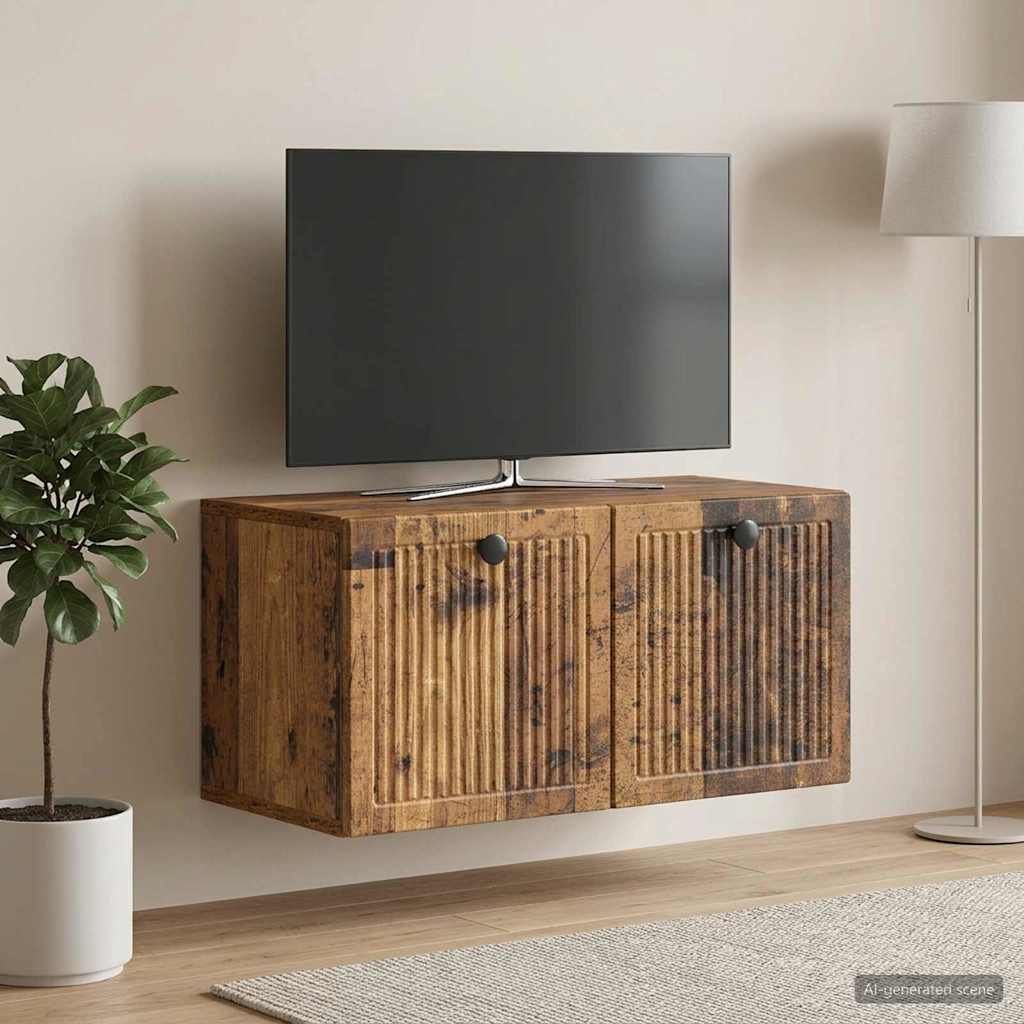 Seinälle asennettava TV-kaappi Vanha puu 59,5 x 31 x 30 cm