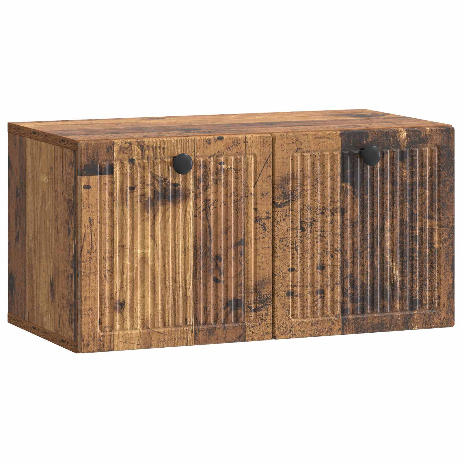vidaXL Oglindă TV montată pe perete Lemn vechi 59,5 x 31 x 30 cm
