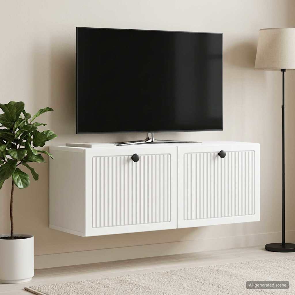 vidaXL Oglindă TV montată pe perete Pe perete Alb 78,5 x 31 x 30 cm