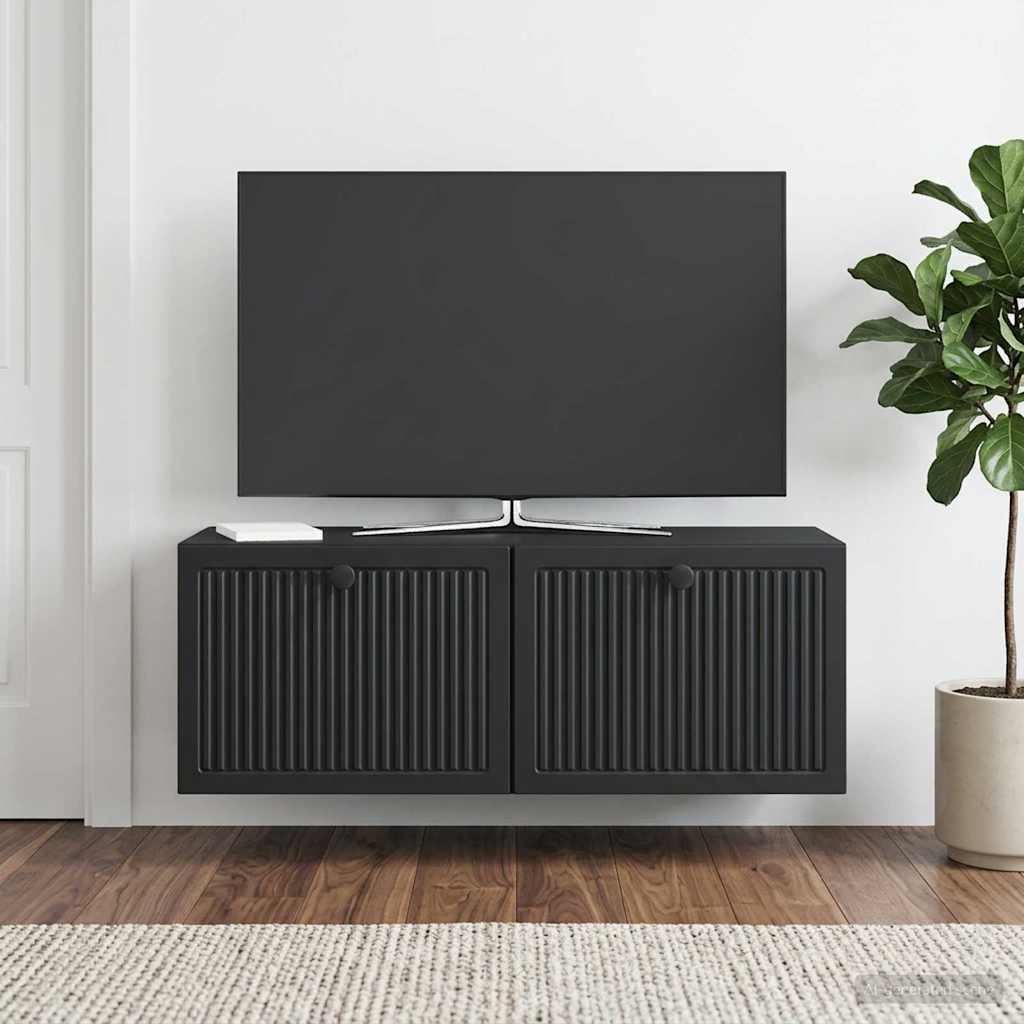 Seinälle asennettava TV-kaappi Musta 78,5 x 31 x 30 cm