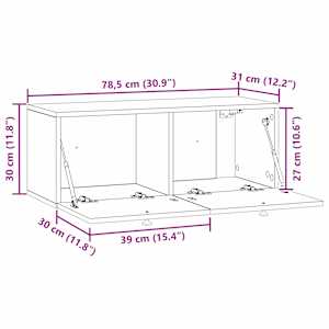 Nástěnná TV skříň Černá 78,5 x 31 x 30 cm Kompozitní dřevo - obrázek 11