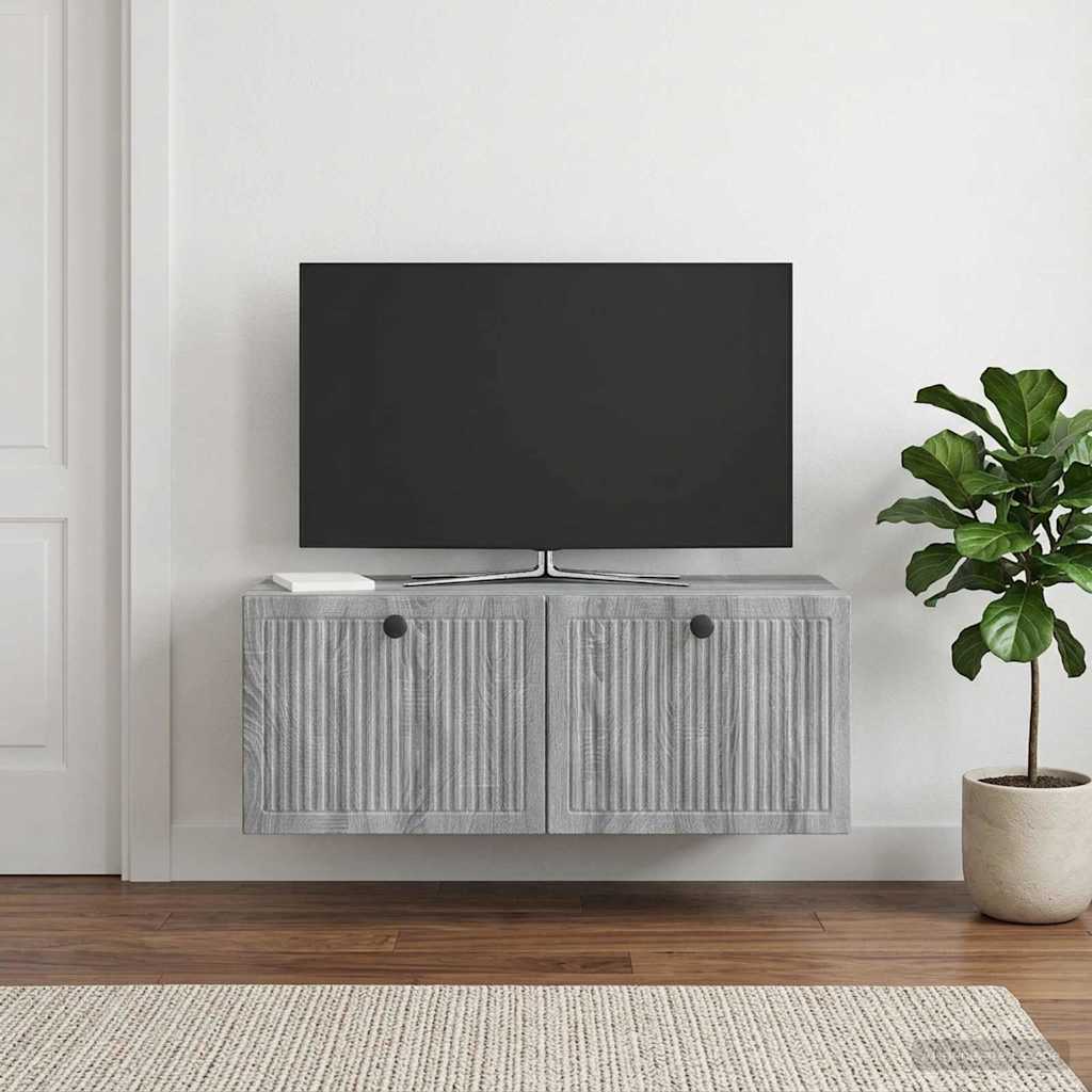Seinälle asennettava TV-kaappi Harmaa sonoma 78,5 x 31 x 30 cm - Image 4