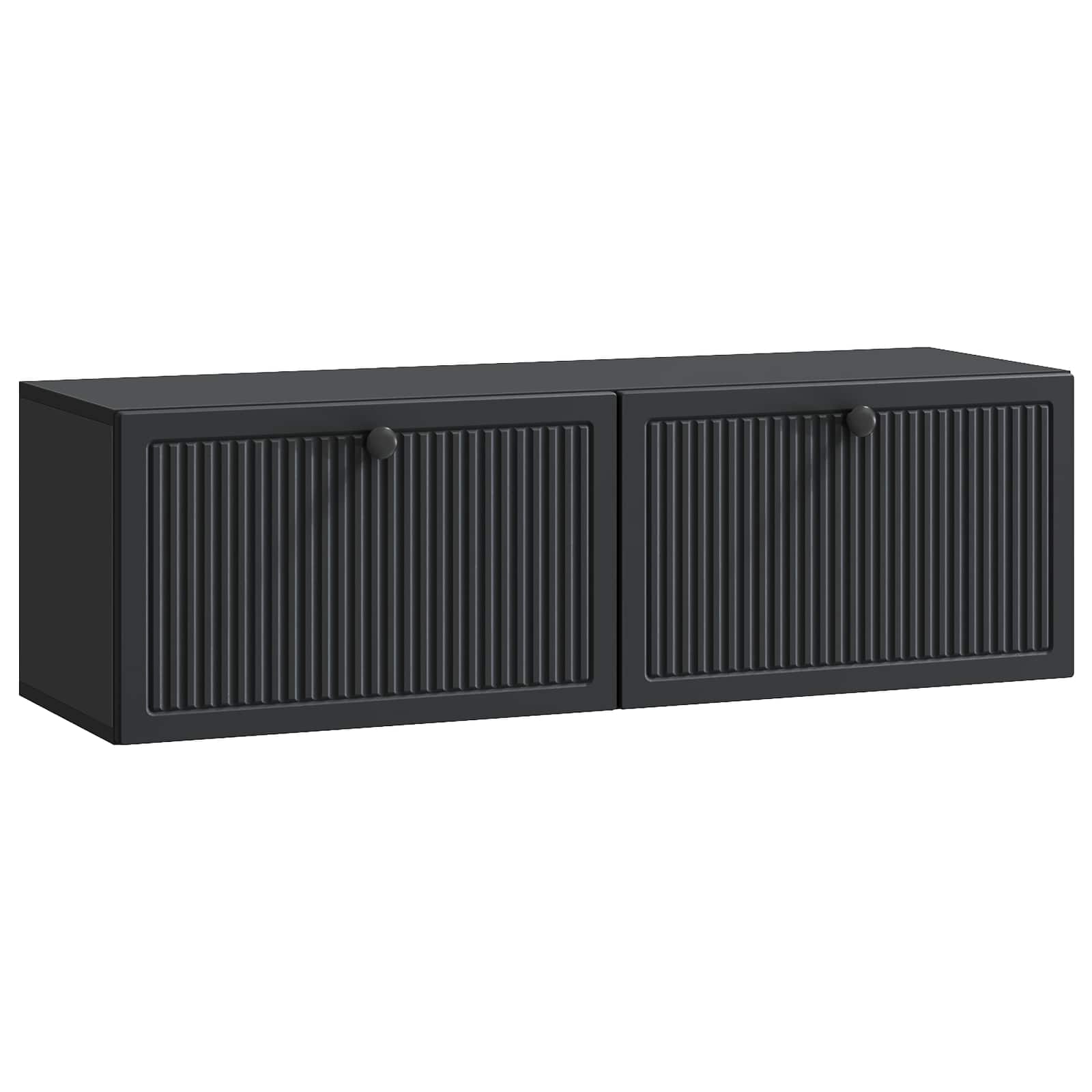 vidaXL Oglindă TV montată pe perete Pe perete Negru 98 x 31 x 30 cm