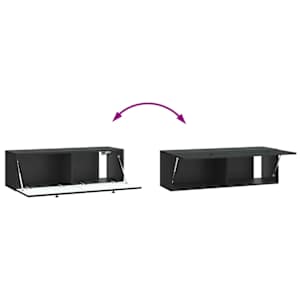 Nástěnná TV skříň Černá 98 x 31 x 30 cm Kompozitní dřevo - obrázek 8