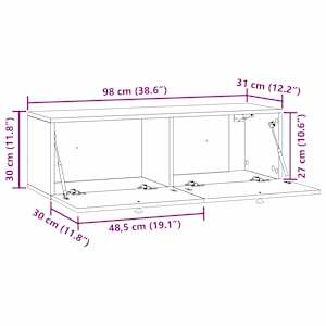 Nástěnná TV skříň Černá 98 x 31 x 30 cm Kompozitní dřevo - obrázek 9