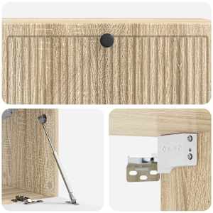 Nástěnná TV skříň Dub sonoma 98 x 31 x 30 cm Kompozitní dřevo - obrázek 9