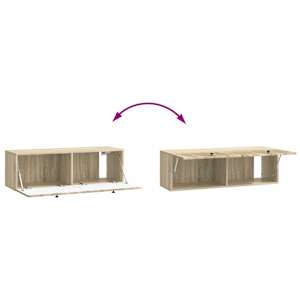 Nástěnná TV skříň Dub sonoma 98 x 31 x 30 cm Kompozitní dřevo - obrázek 10