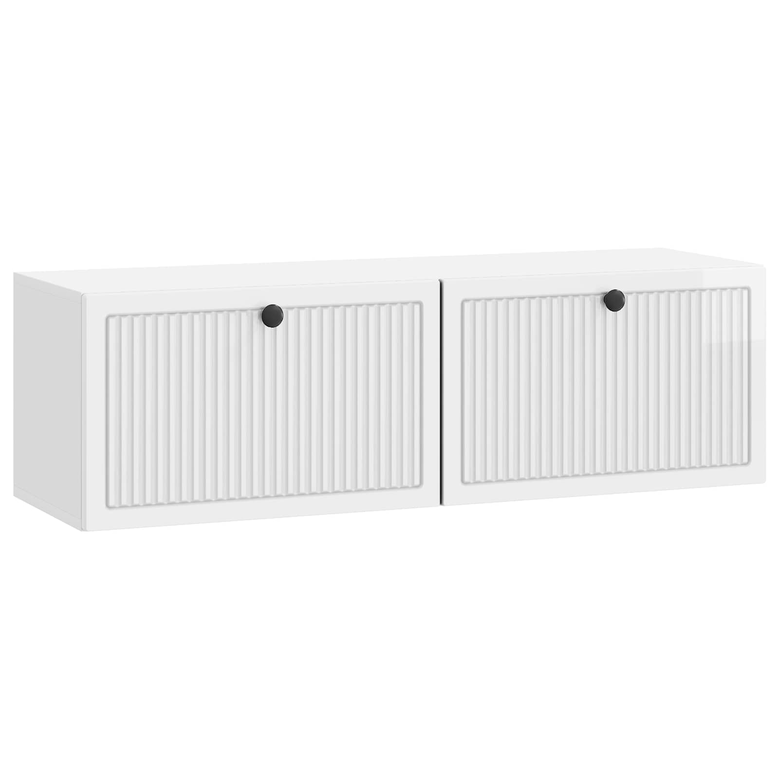 vidaXL Oglindă TV montată pe perete Alb foarte lucios 98 x 31 x 30 cm