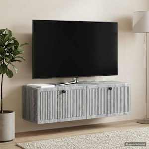 Nástěnná TV skříň Šedá sonoma 98 x 31 x 30 cm Kompozitní dřevo - obrázek 4