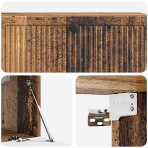 Nástěnná TV skříň Staré dřevo 98 x 31 x 30 cm Kompozitní dřevo - obrázek 9