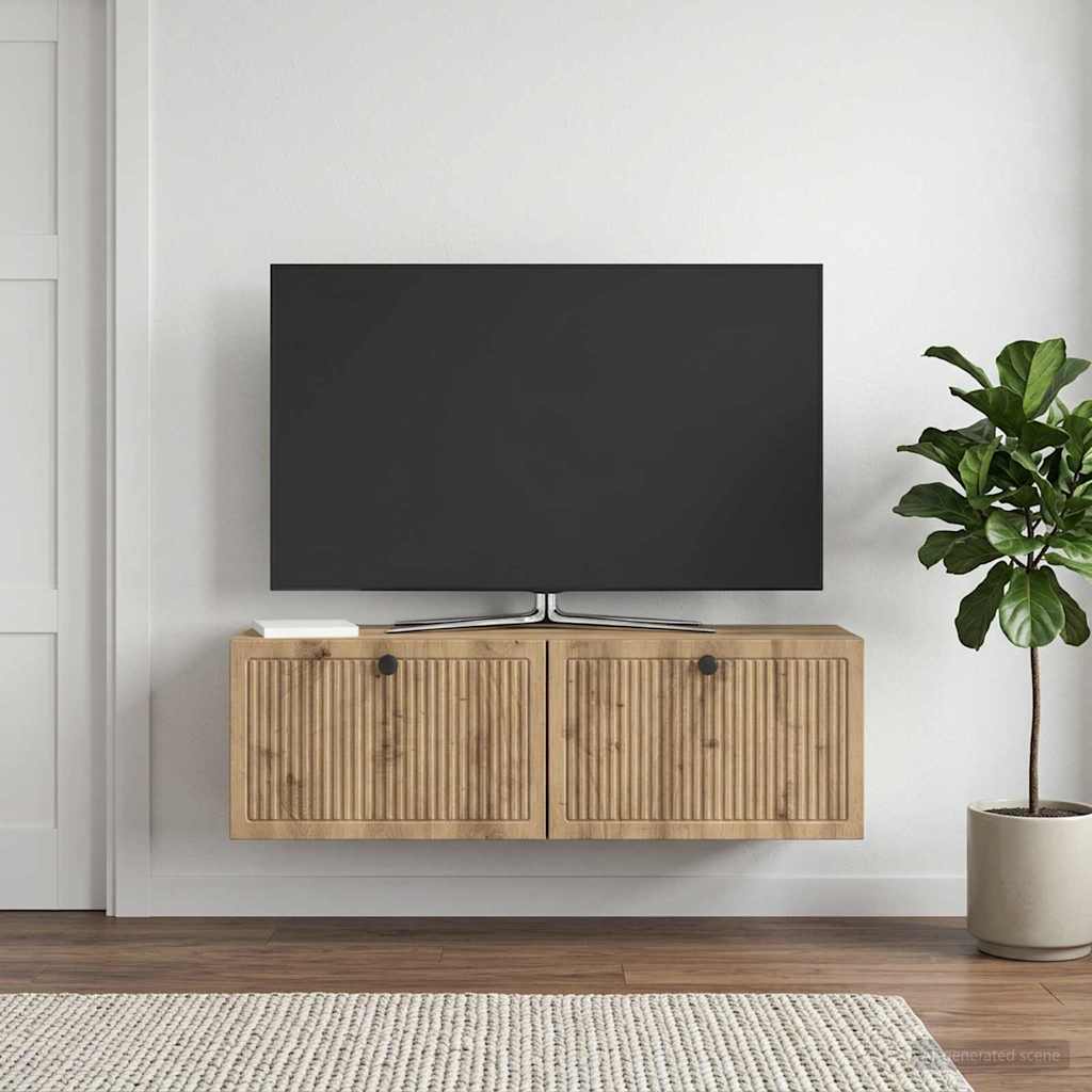 Seinälle asennettava TV-kaappi Artisaanitammi 98 x 31 x 30 cm - Image 4