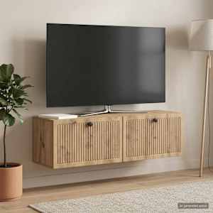 Nástěnná TV skříň 98 x 31 x 30 cm Dub artisan Kompozitní dřevo - obrázek 1