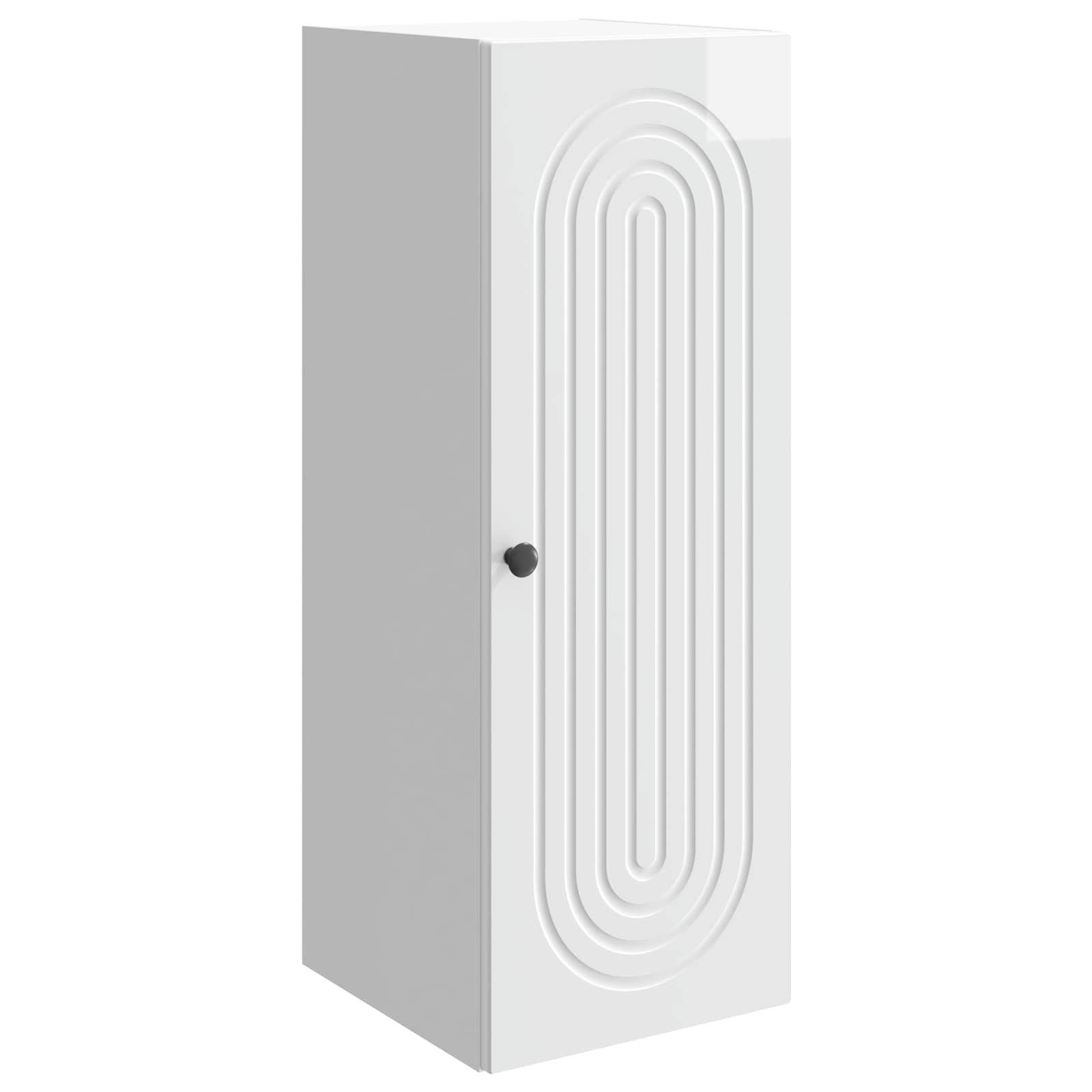 vidaXL Dulap montat pe perete Alb foarte lucios 33 x 34,5 x 90 cm