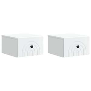 Nástěnný noční stolek se zásuvkou 2 pcs Bílá 33 x 34,5 x 20 cm - obrázek 2