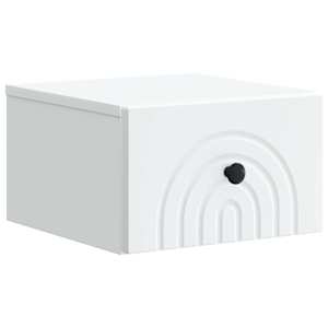 Nástěnný noční stolek se zásuvkou 2 pcs Bílá 33 x 34,5 x 20 cm - obrázek 5