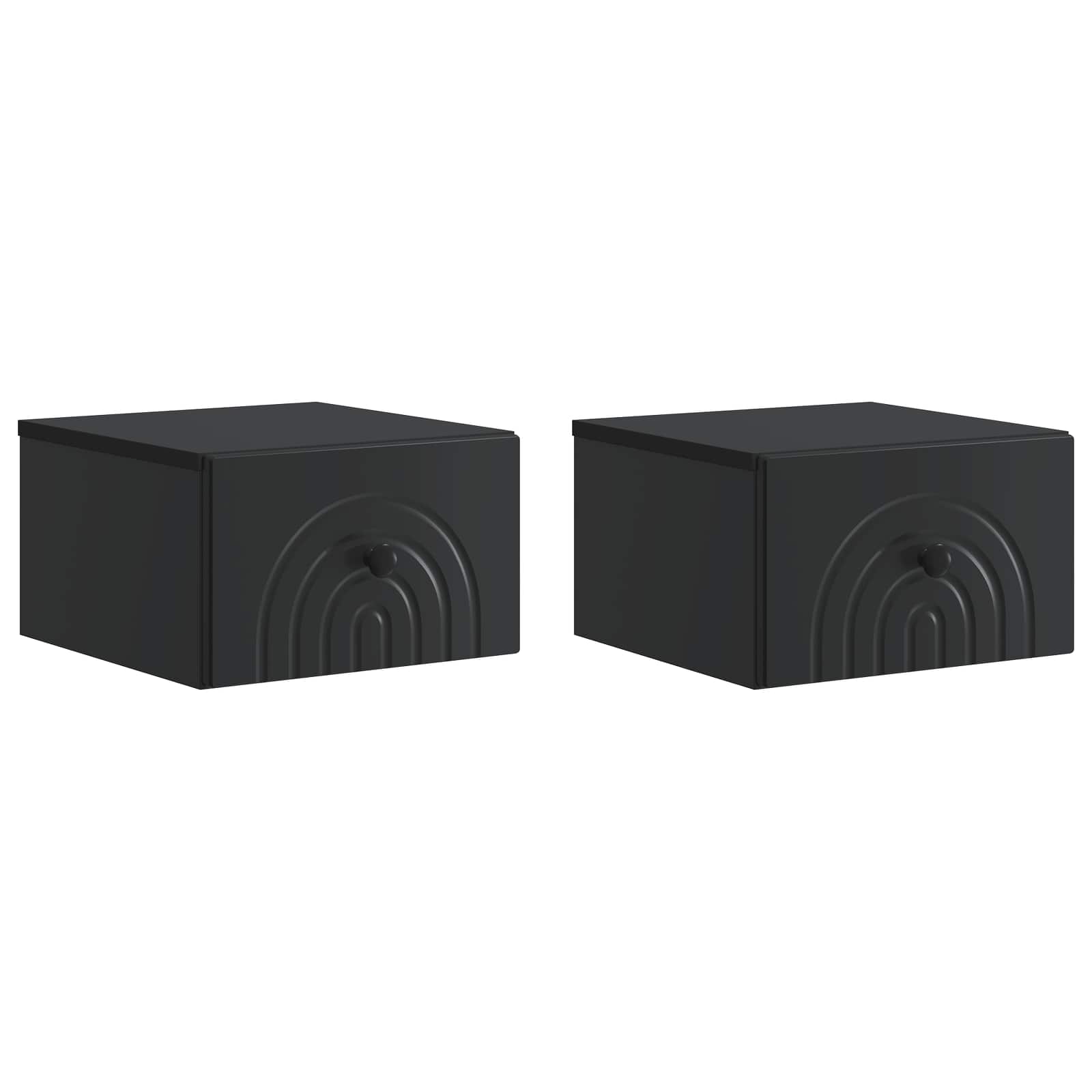 vidaXL Dulap de noapte suspendat 2 pcs Negru 33 x 34,5 x 20 cm