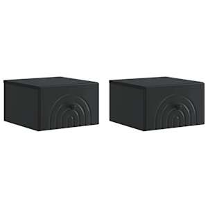 Stenski nočni omarici s predalom 2 pcs Črna 33 x 34,5 x 20 cm