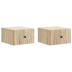 Nástěnný noční stolek 2 pcs Dub sonoma 33 x 34,5 x 20 cm - obrázek 2