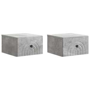 Nástěnný noční stolek 2 pcs Betonově šedá 33 x 34,5 x 20 cm - obrázek 2