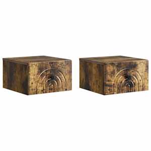 Nástěnný noční stolek 2 pcs Kouřový dub 33 x 34,5 x 20 cm - obrázek 2