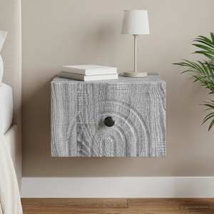 Stenski nočni omarici s predalom Siva Sonoma 33 x 34,5 x 20 cm