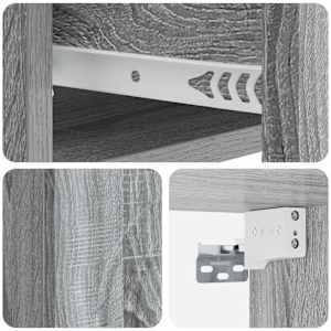 Nástěnný noční stolek 2 pcs Šedá sonoma 33 x 34,5 x 20 cm - obrázek 10