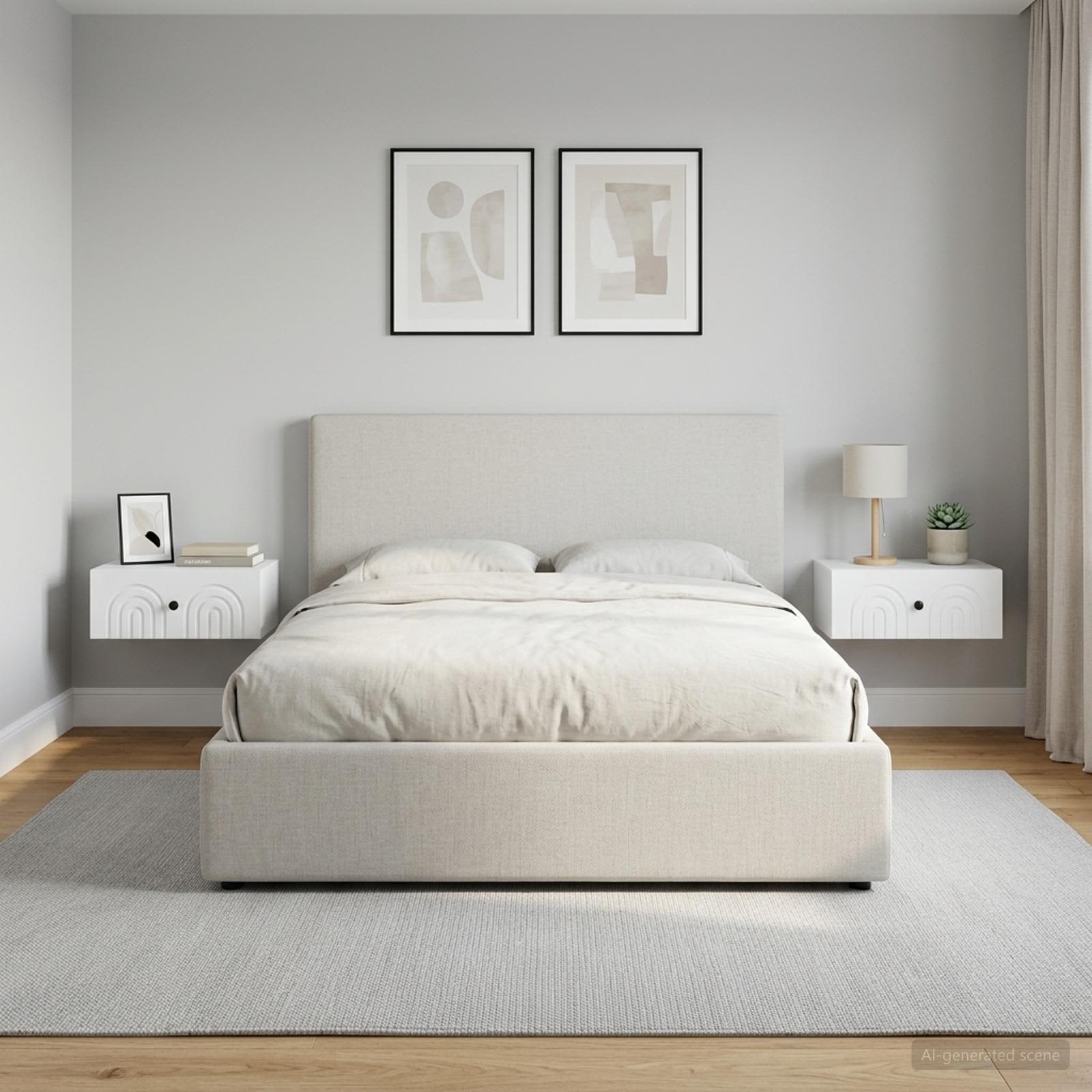 Спален шкаф с монтаж на стена 2 pcs Бяло 49 x 34,5 x 20 см