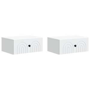 Nástěnný noční stolek se zásuvkou 2 pcs Bílá 49 x 34,5 x 20 cm - obrázek 2