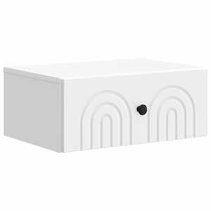 Nástěnný noční stolek se zásuvkou 2 pcs Bílá 49 x 34,5 x 20 cm - obrázek 5