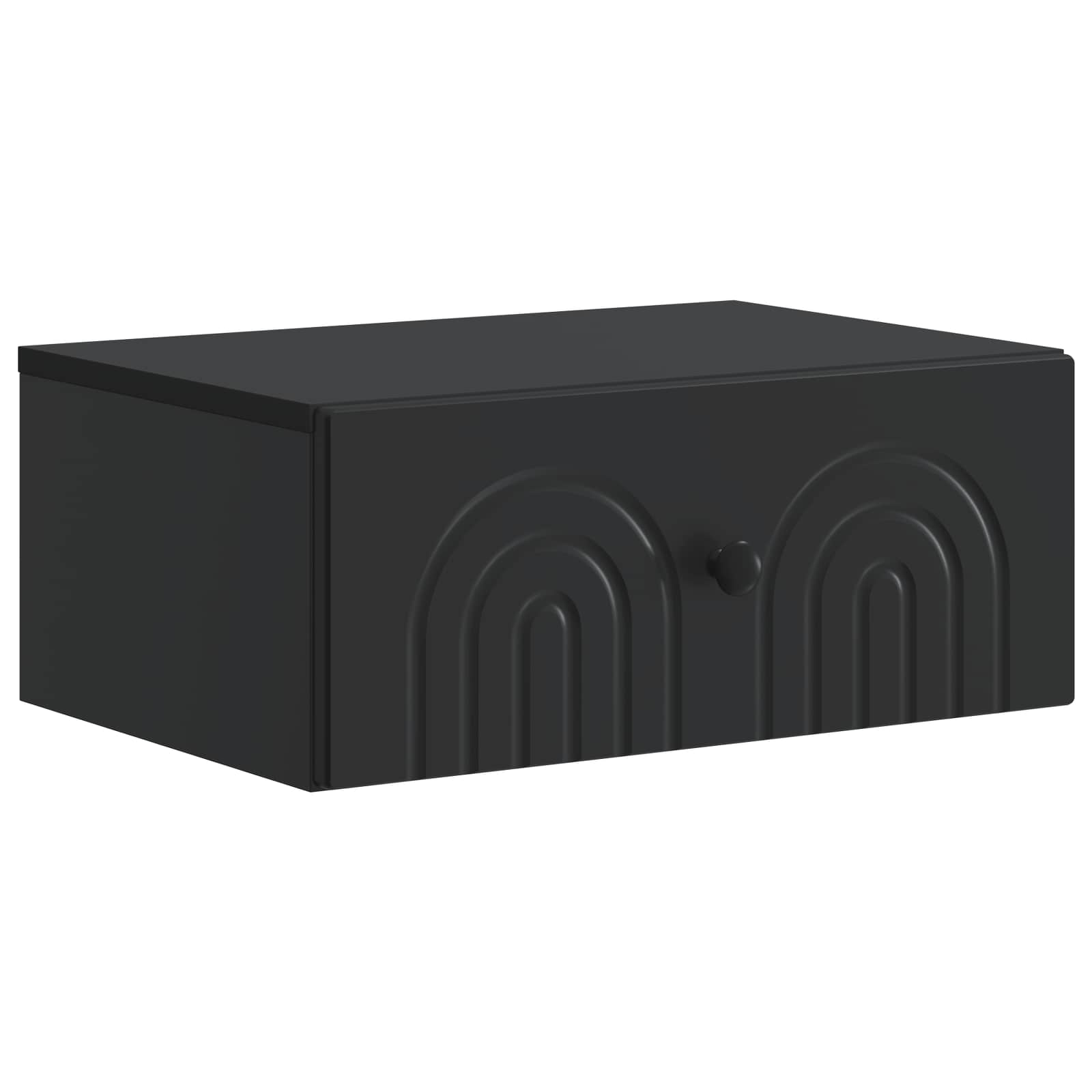 vidaXL Dulap de noapte suspendat cu sertar Negru 49 x 34,5 x 20 cm