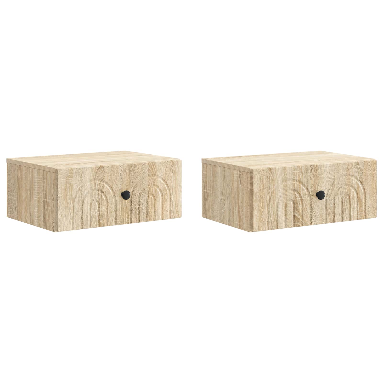 vidaXL Dulap de noapte suspendat 2 pcs Stejar Sonoma 49 x 34,5 x 20 cm