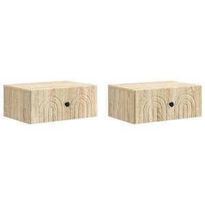 Nástěnný noční stolek 2 pcs Dub sonoma 49 x 34,5 x 20 cm - obrázek 2